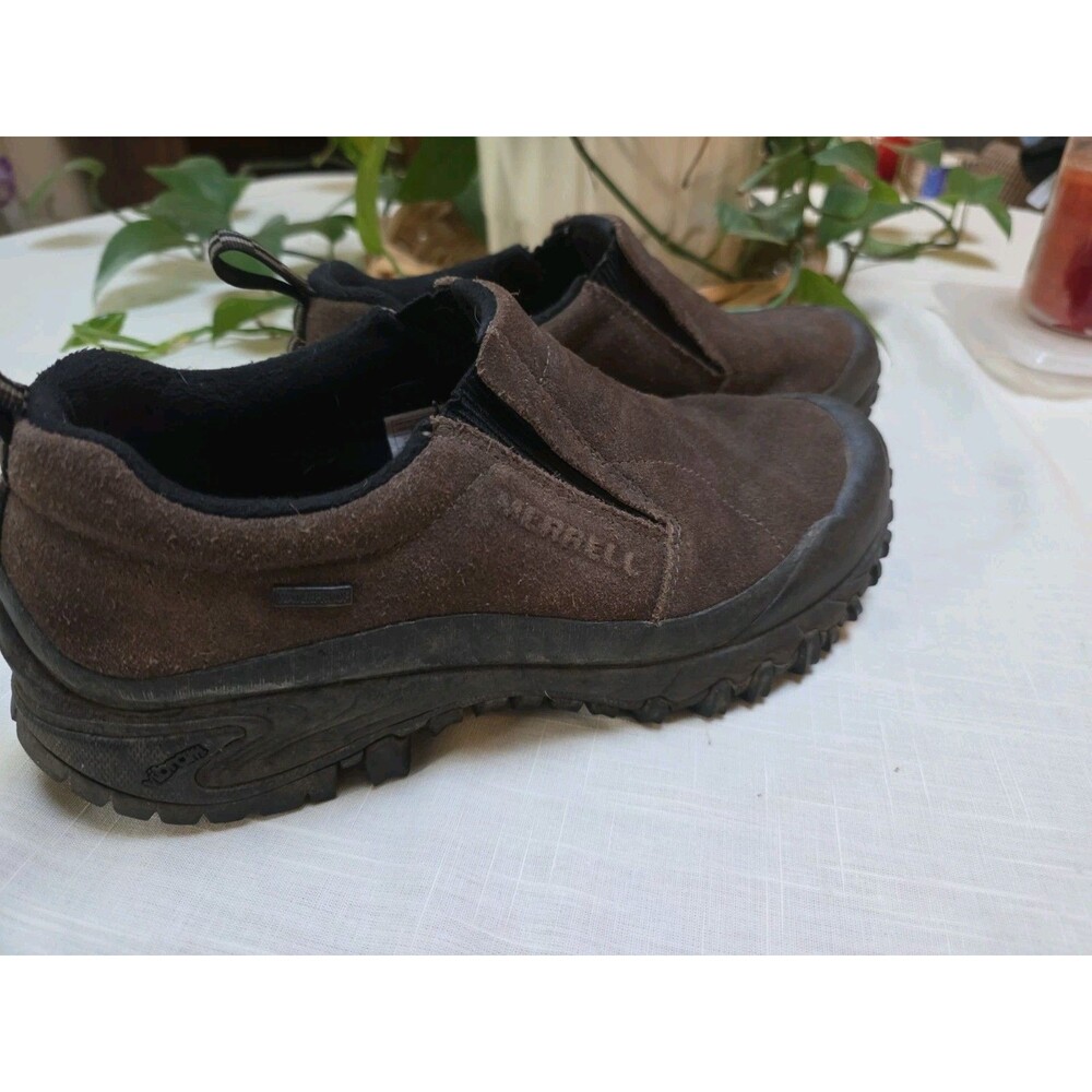 Merrell Slip-On Shoes Men's Size 9 Brown Leather Vibram Hiking